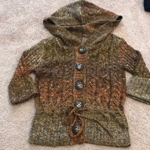 BKE hooded crop cardigan